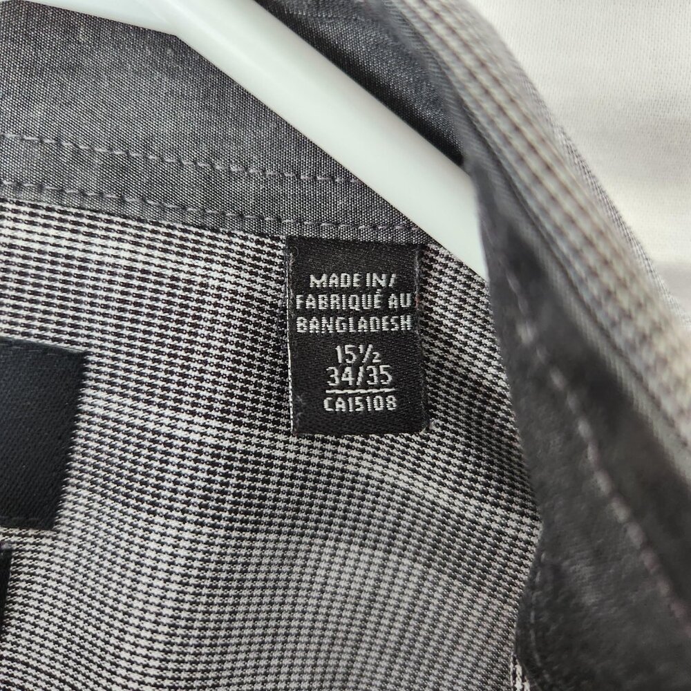 Calvin Klein Men’s Dress Shirt Slim Fit Non Iron Gray Button Up 15.5 34/35 - Picture 4 of 8